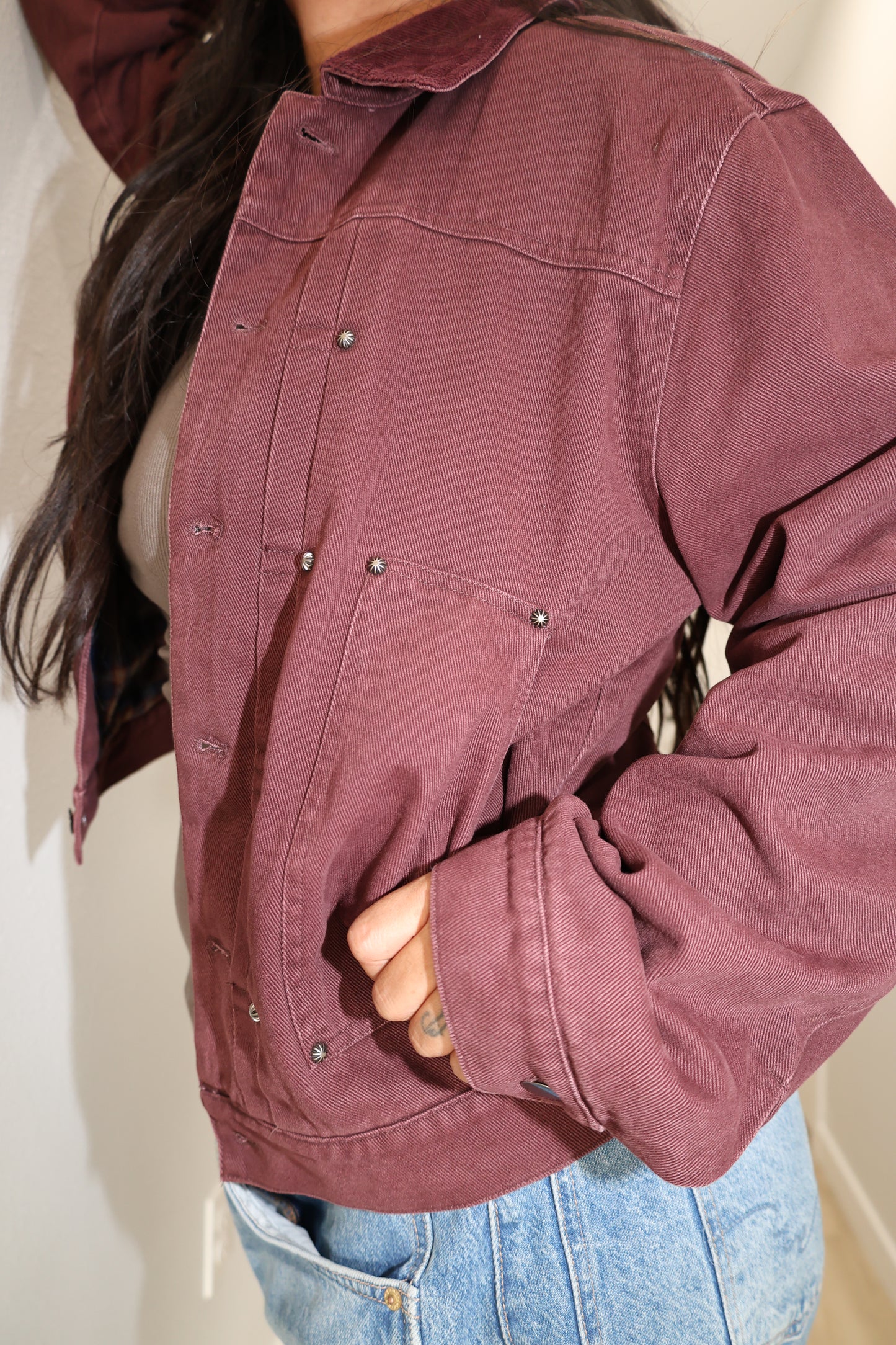 Bailey Rose - Vintage Studded Denim Jacket