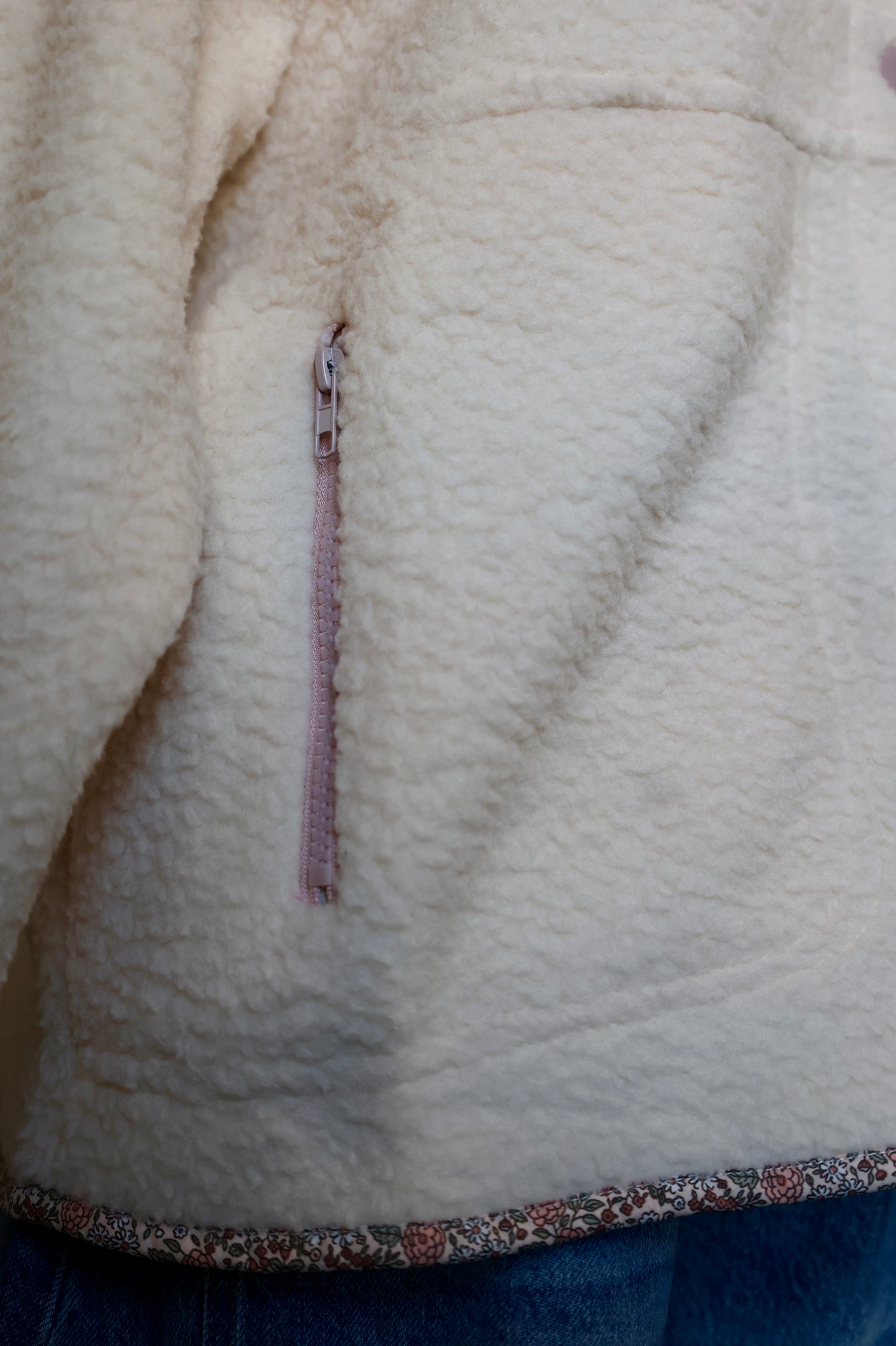 Buttermelon ivory/multi soft snap button lightweight jacket