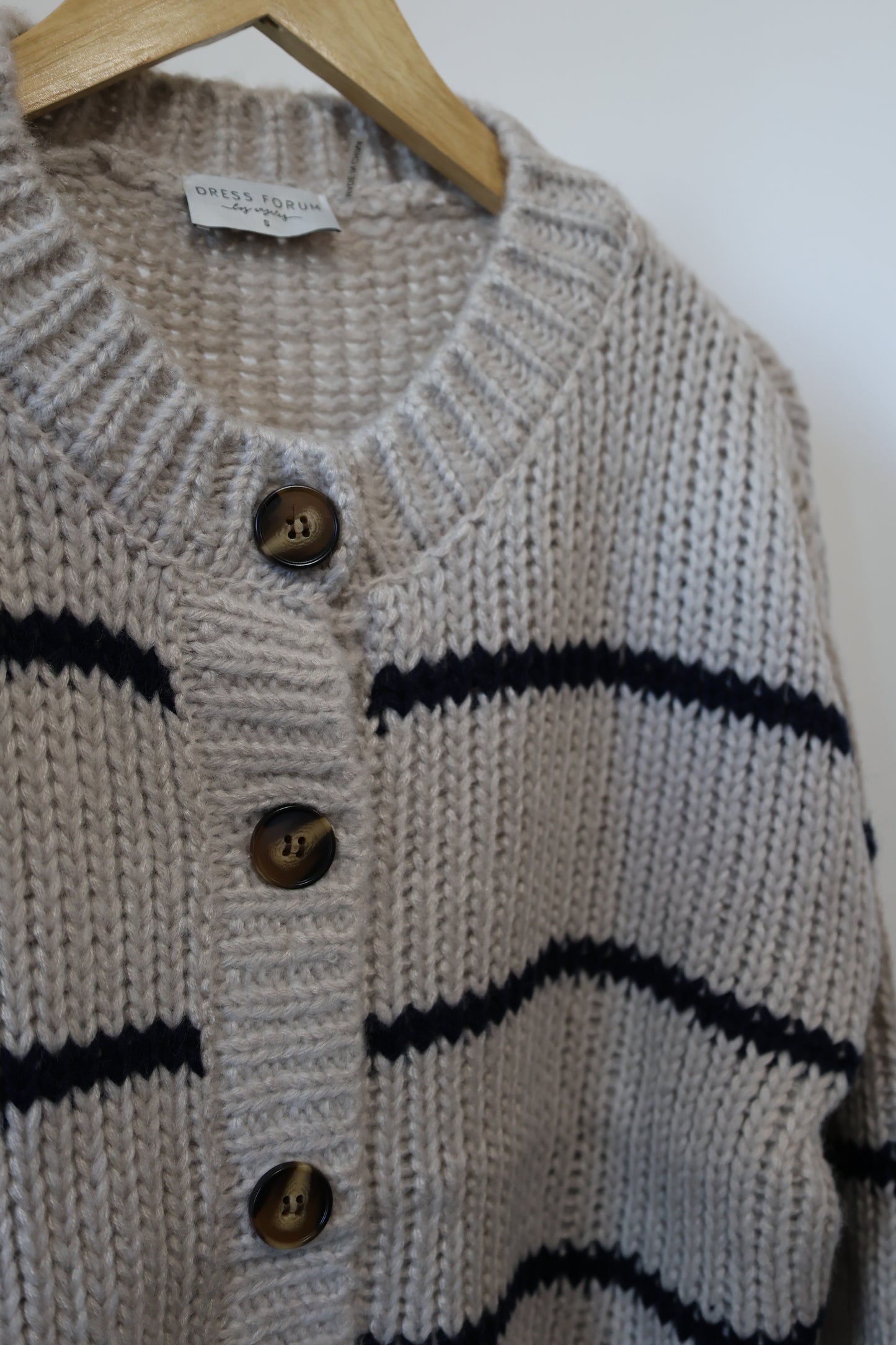 Dress Forum Navy stripe knit cardigan