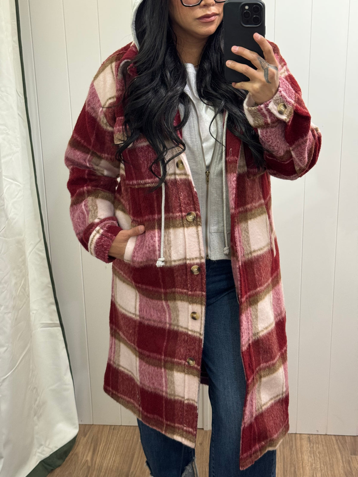 Homecoming Field plaid maxi coat