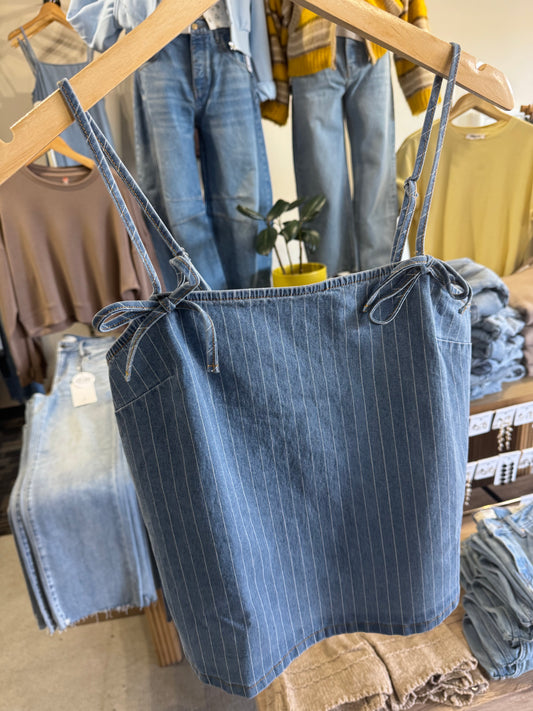 Sunday Edition square neck denim tank top