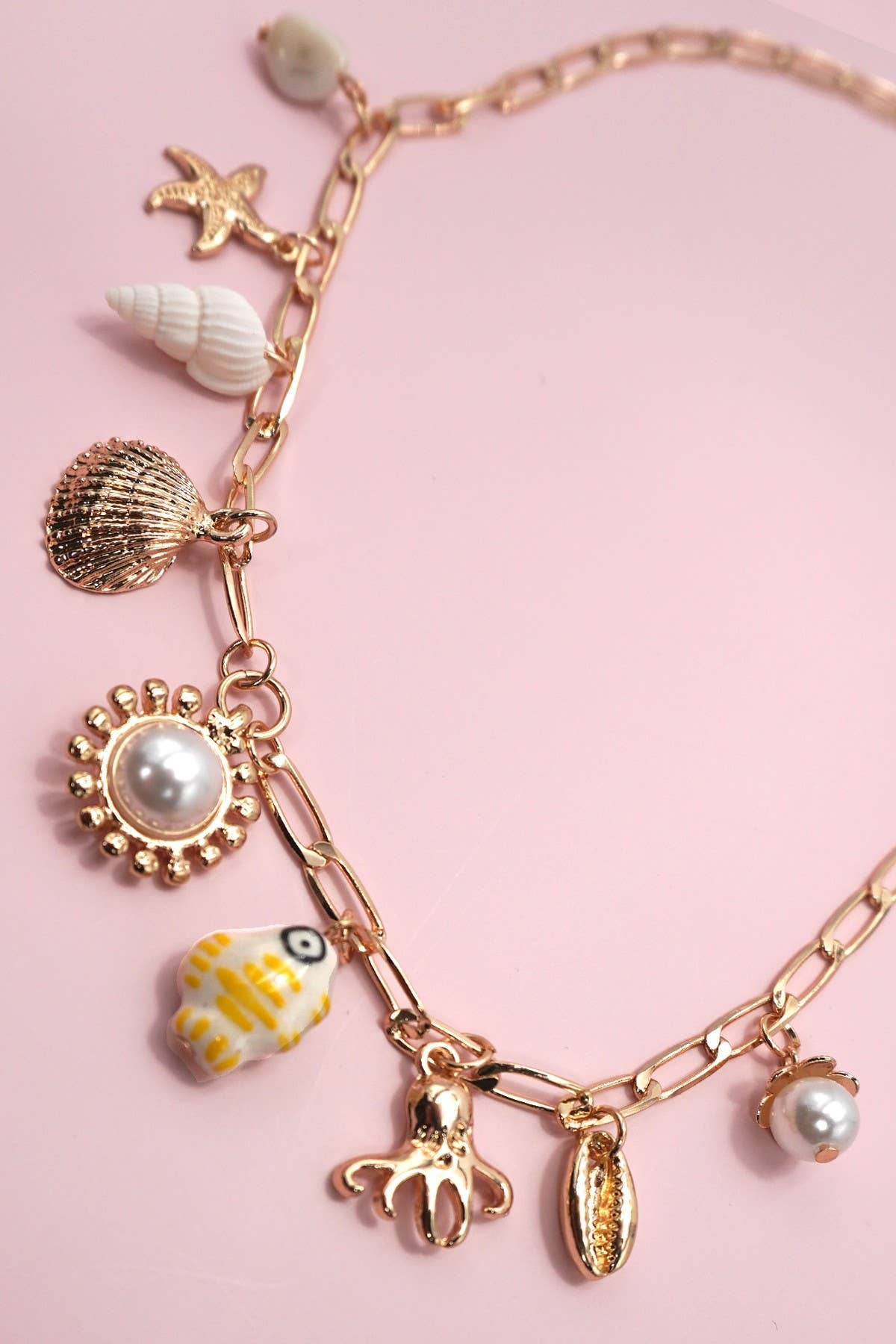JOSSLYN by wall to wall - CHARM NECKLACE-FISHERMAN TOILE FISH SEA LIFE