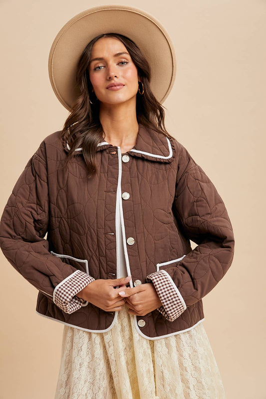 In Loom - FLORAL QUILTED COLLARED JACKET