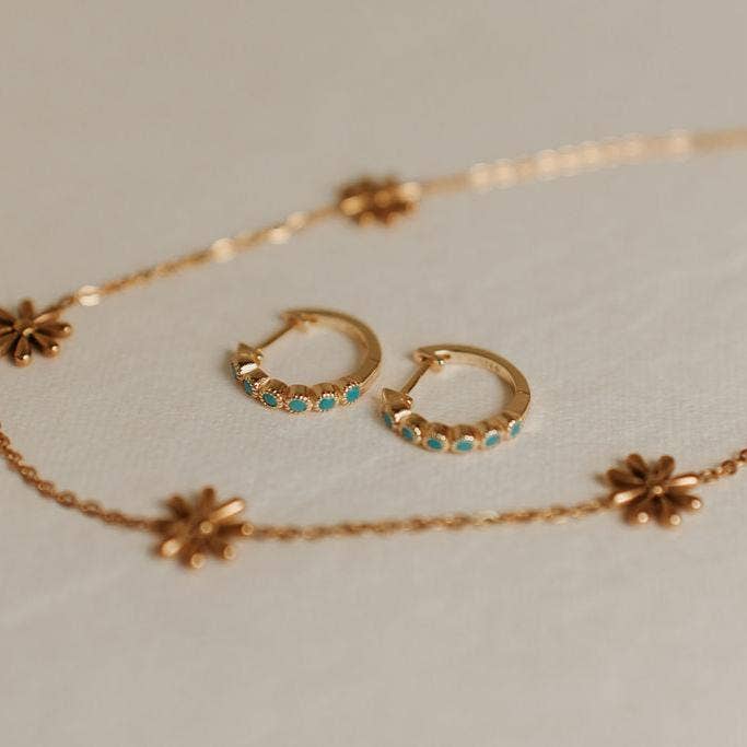 Mauve Jewelry Co. - Gaby Turquoise Hoops