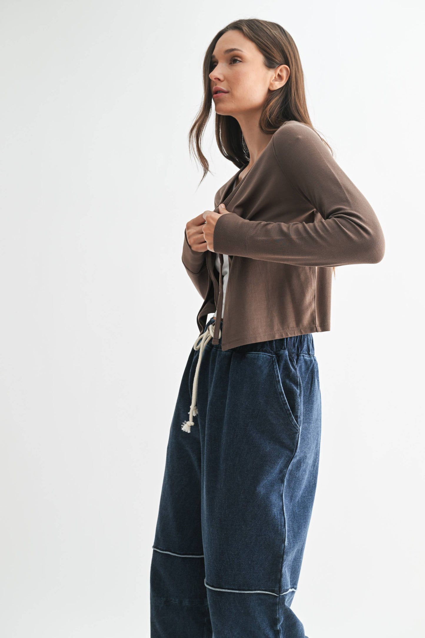 Mono B - Charming Ballet Tie-Front Sweater