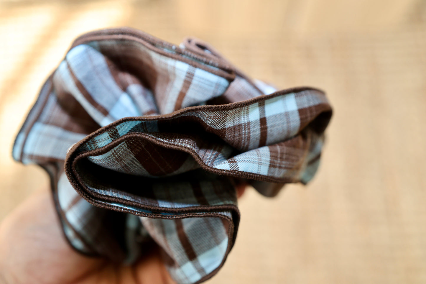 Sessori - Mocha Plaid Ruffle Scrunchie