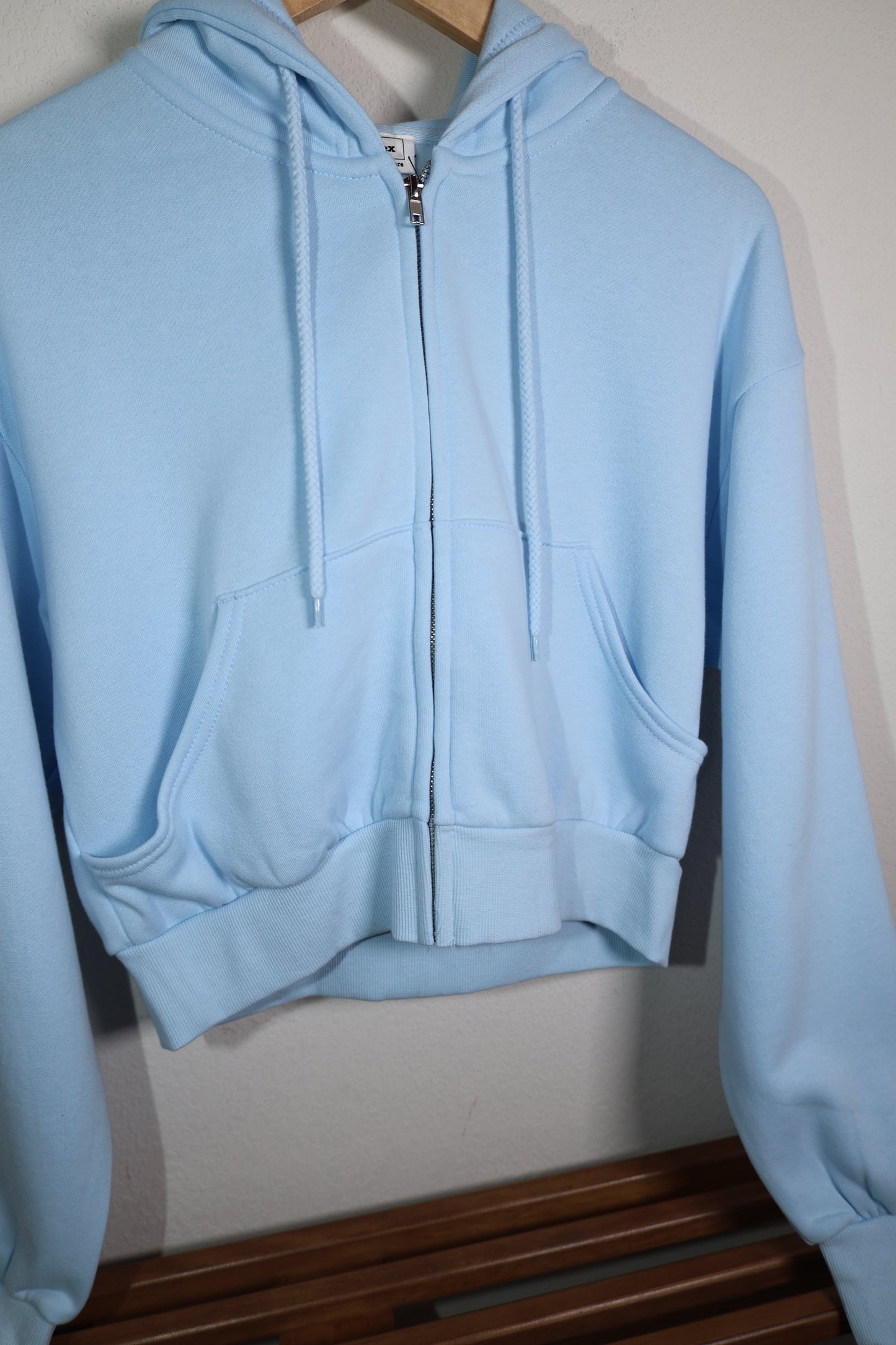 Reflex basic fleece crop full zip up hoodie