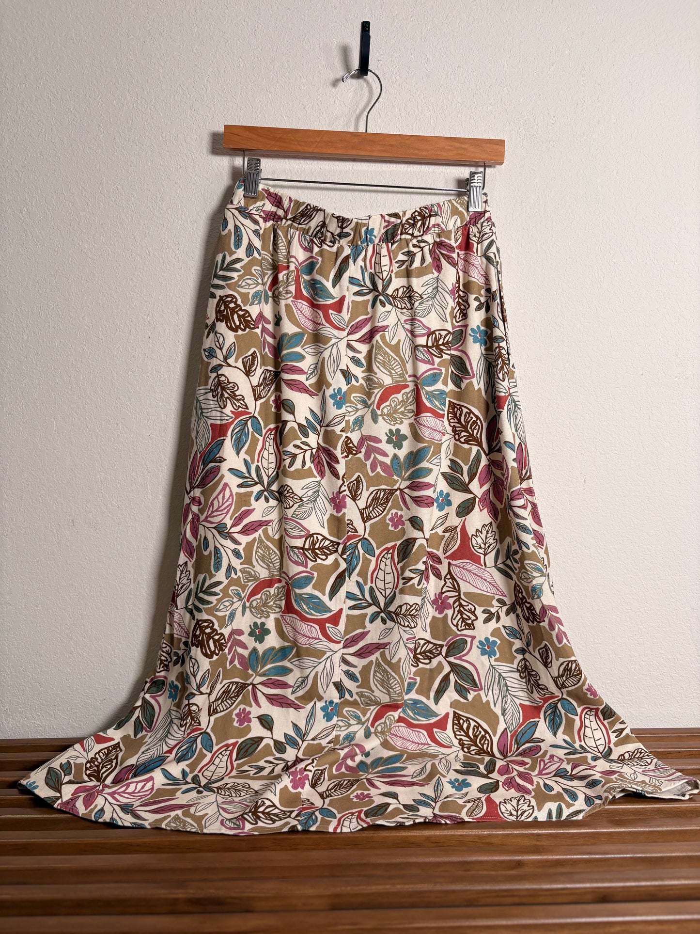 LE LIS Abstract wait band maxi skirt