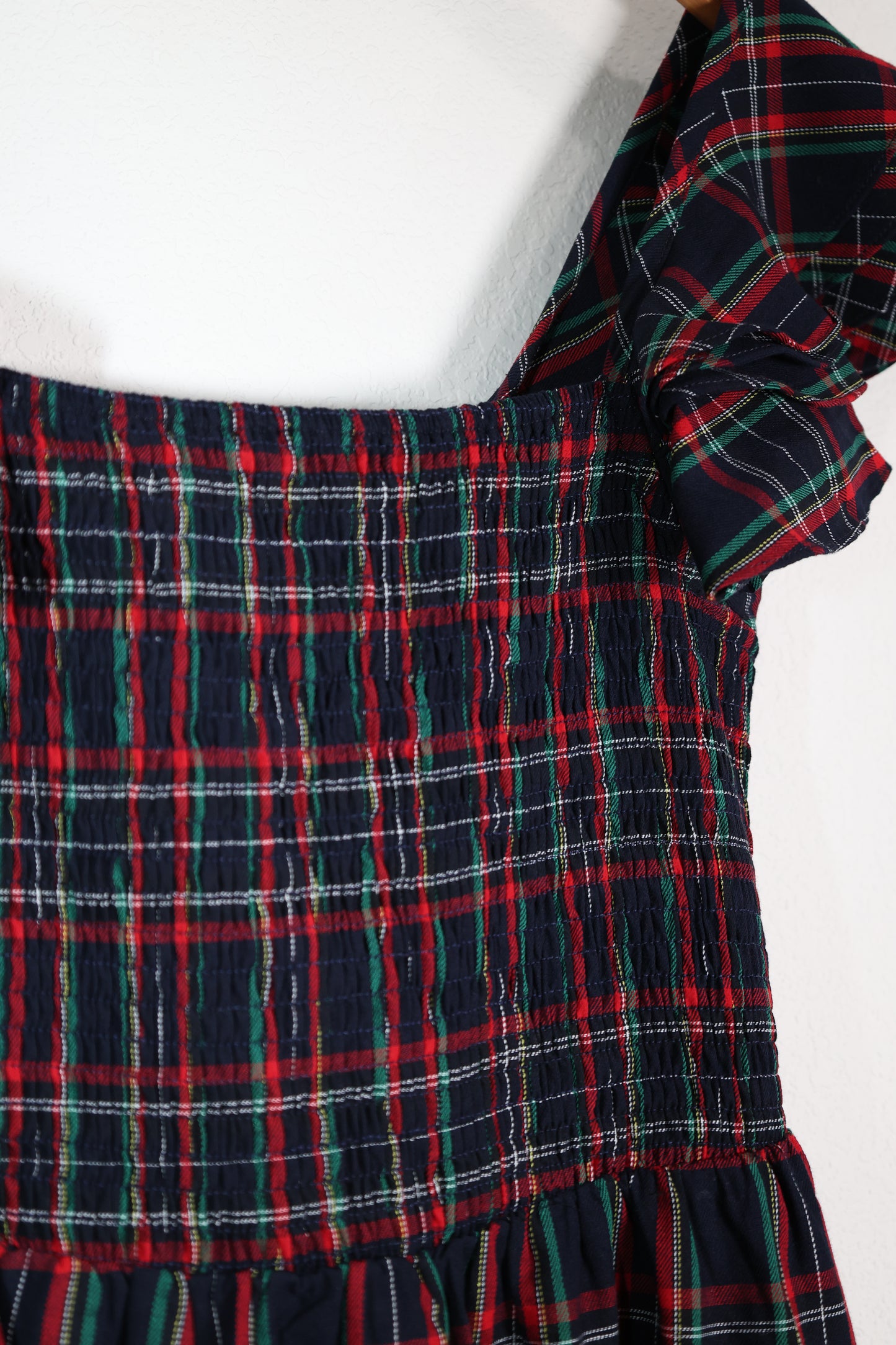 Sugarlips - Chapman Plaid Girona Smocked Ruffle Midi Dress