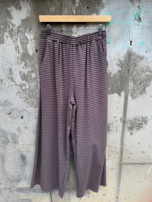 Miou Muse - Double Striped Wide-leg Pants w/ Pockets