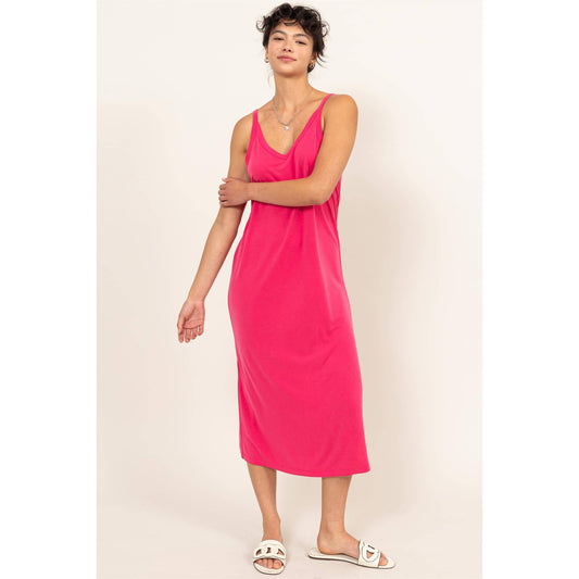 HYFVE-Soft V-Neck Midi Dress