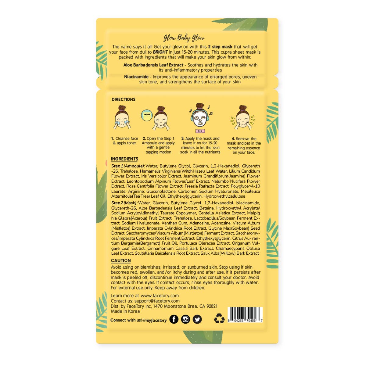 FaceTory - Face Mask - K-Beauty - 2-Step Brightening - Glow Baby Glow