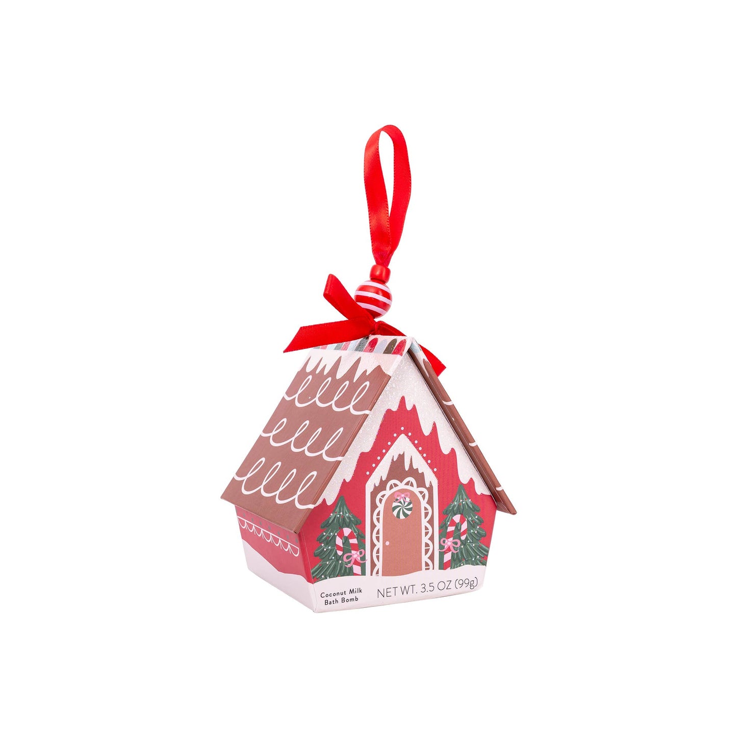 Cait + Co - Bath Bomb Christmas Ornament House - Red