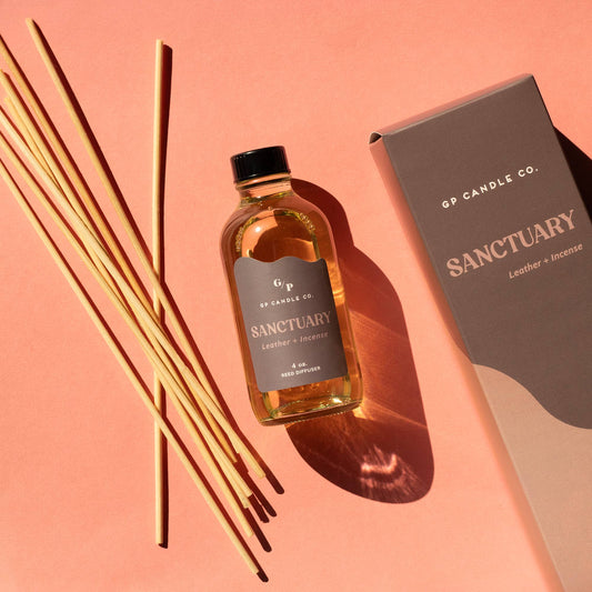 GP Candle Co. - Sanctuary 4 oz. Hue Reed Diffuser (Leather + Incense)