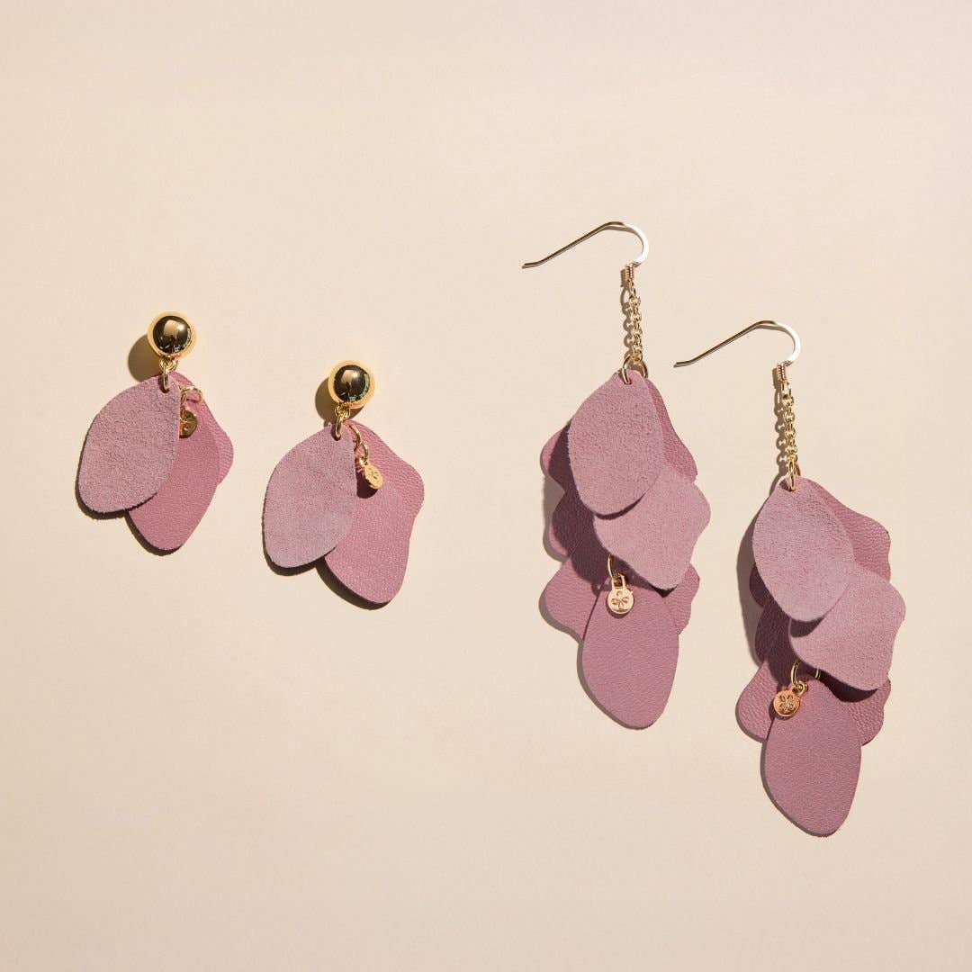 Nickel and Suede - Rosewater Suede Weston earrings
