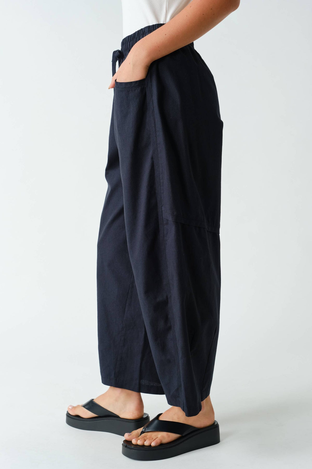 Mono B - Ember Cotton Barrel-Leg Utility Pants