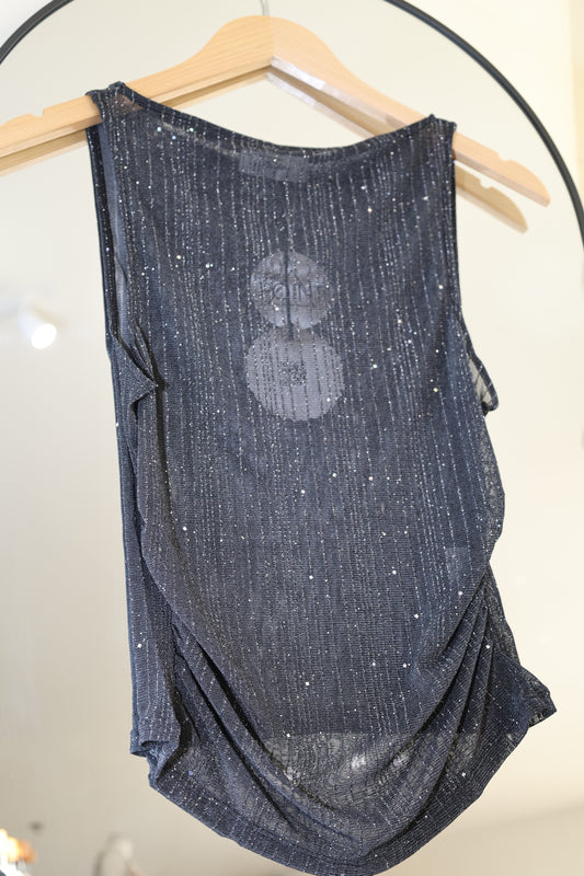 TICTOC - Miura Mesh Sparkle Boat Neck Tank