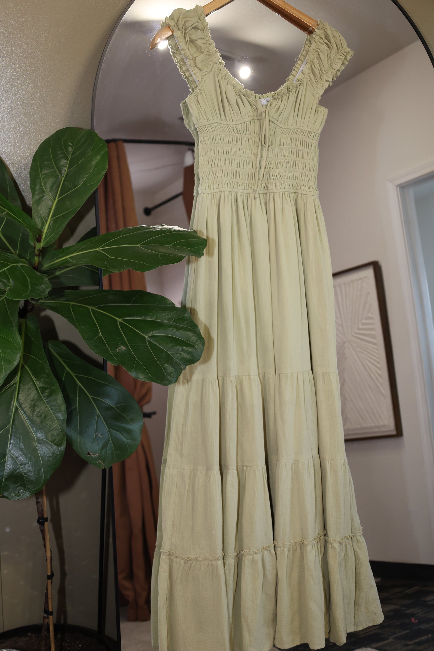 Sky to Moon - SOLID COLOR CAP SLEEVE FIT&FLARE MAXI DRESS