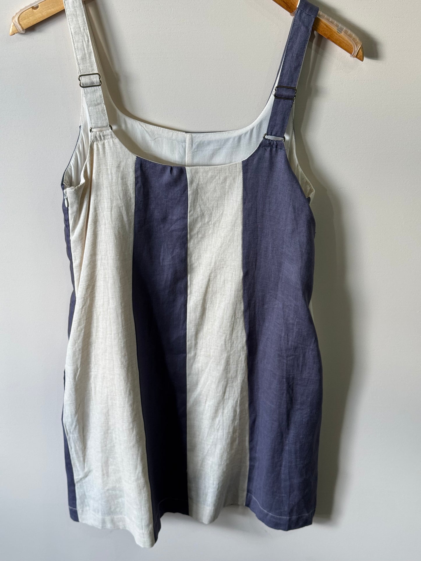 Miou Muse - Color Block Linen Dress w/ Adjustable Straps
