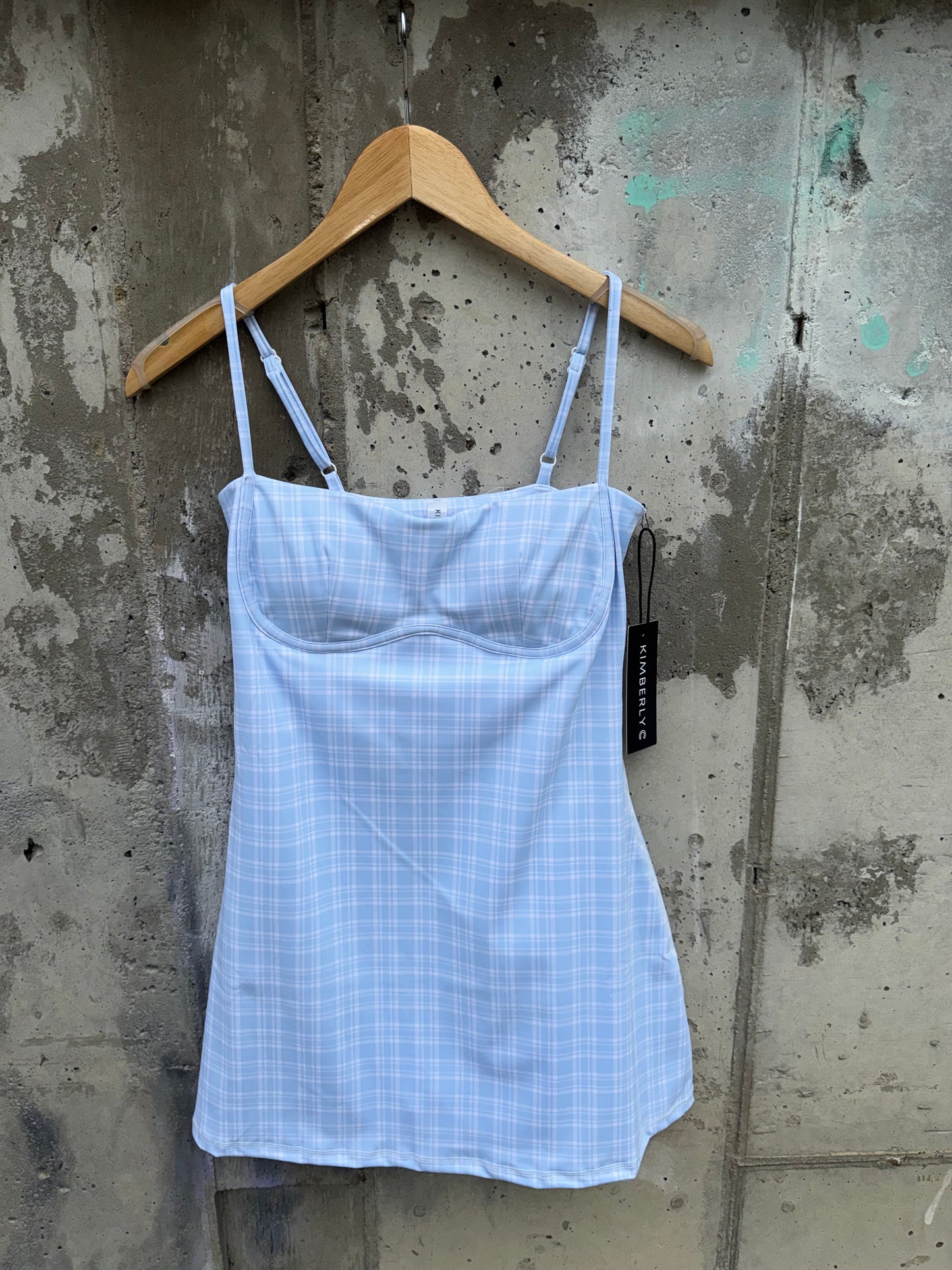 Kimberly C - Blue Gingham Dress w/ Built in Shorts