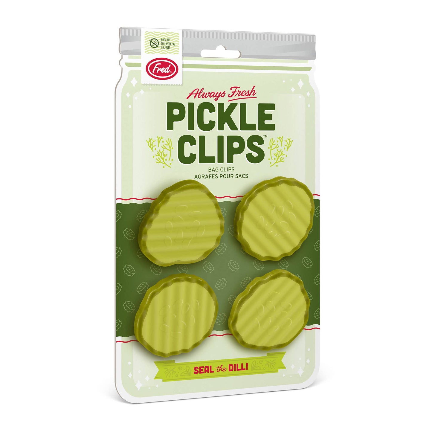 Fred & Friends - PICKLE CLIPS Bag Clips - Set of 4