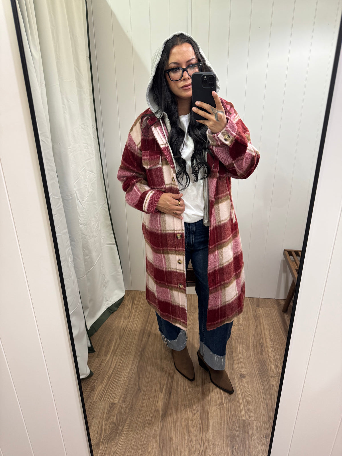 Homecoming Field plaid maxi coat