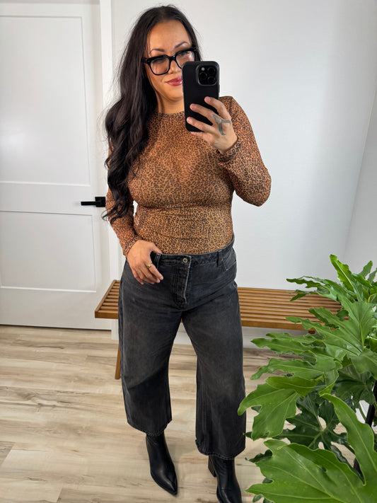 I Danced My Heart Out leopard mesh body suit