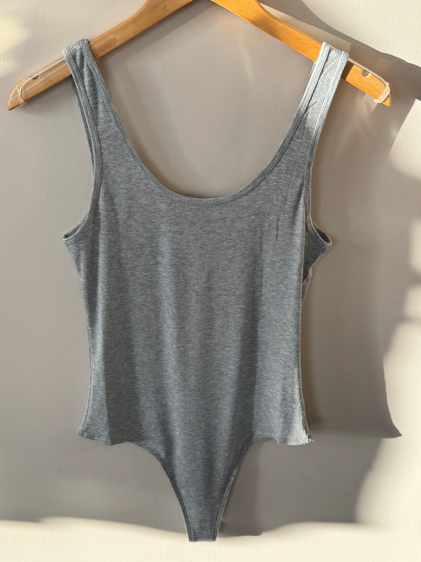 Dress Forum - Heather Grey Knit Tank Bodysuit