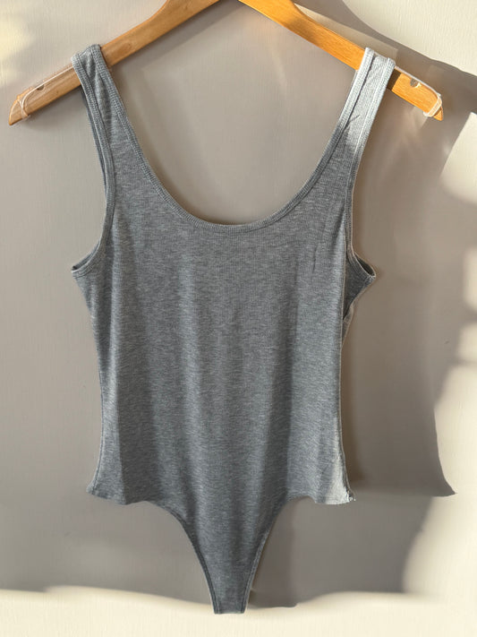 Dress Forum - Heather Grey Knit Tank Bodysuit
