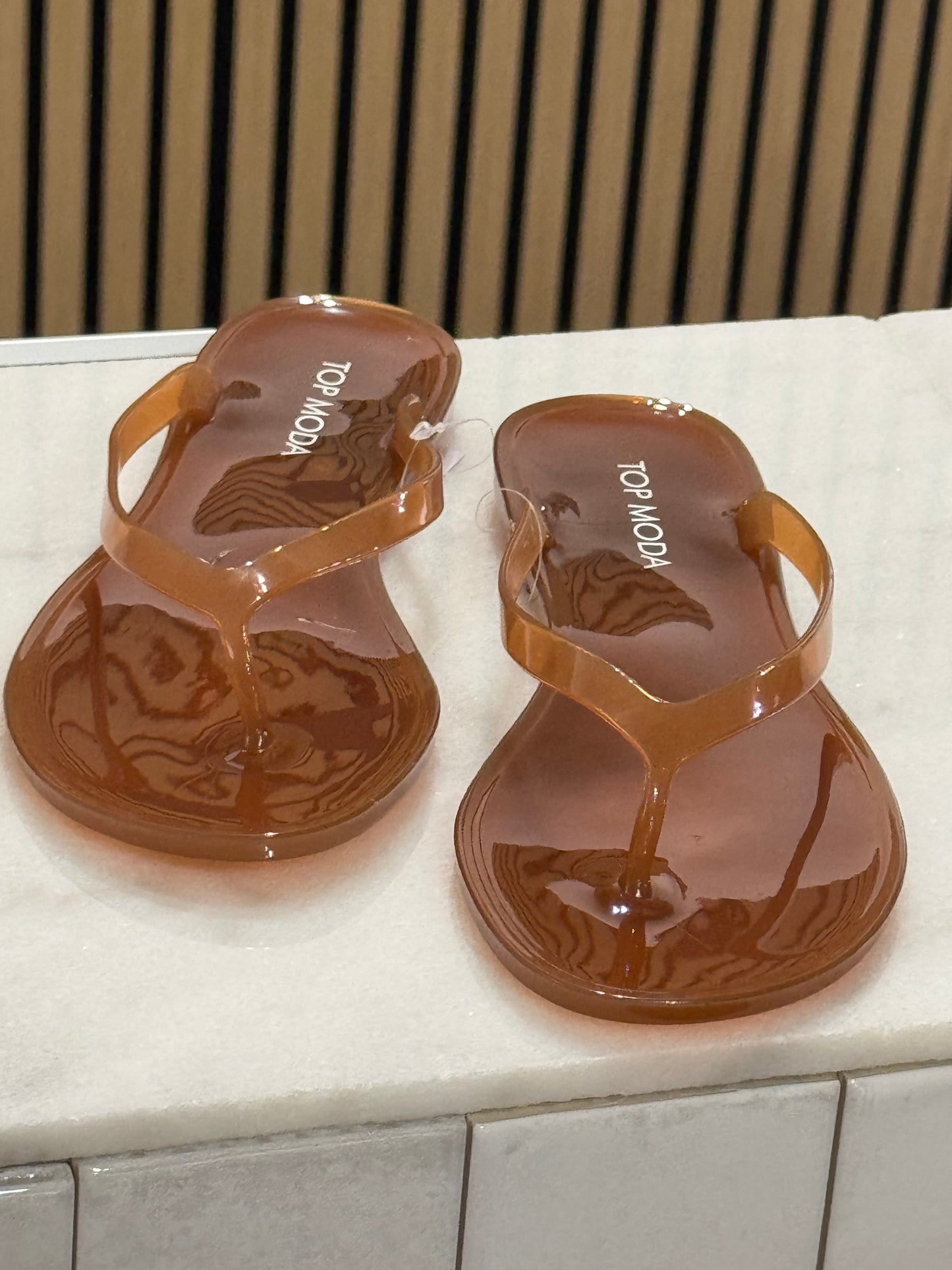 CCOCCI - Kate Jelly Flip Flops / Tan