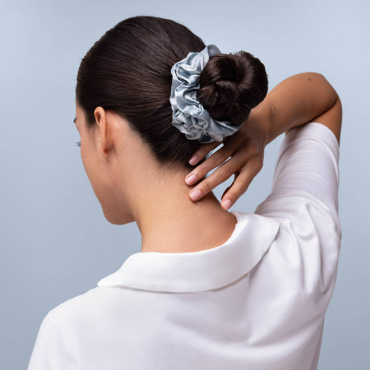 KITSCH - Satin Sleep Scrunchies 5pc Set - Haze Blue