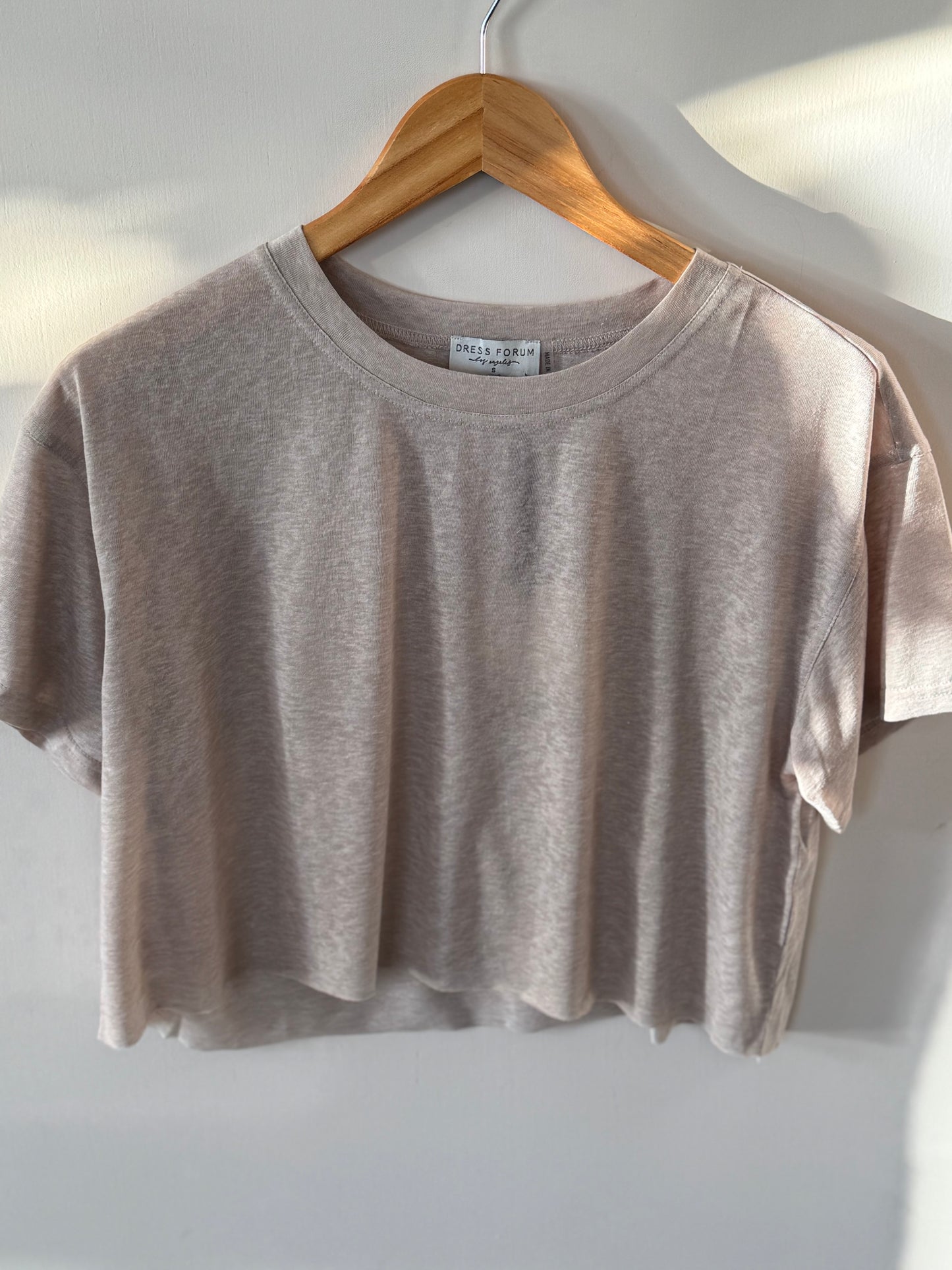 Dress Forum - Taupe Ultra Light-weight Cropped Tee