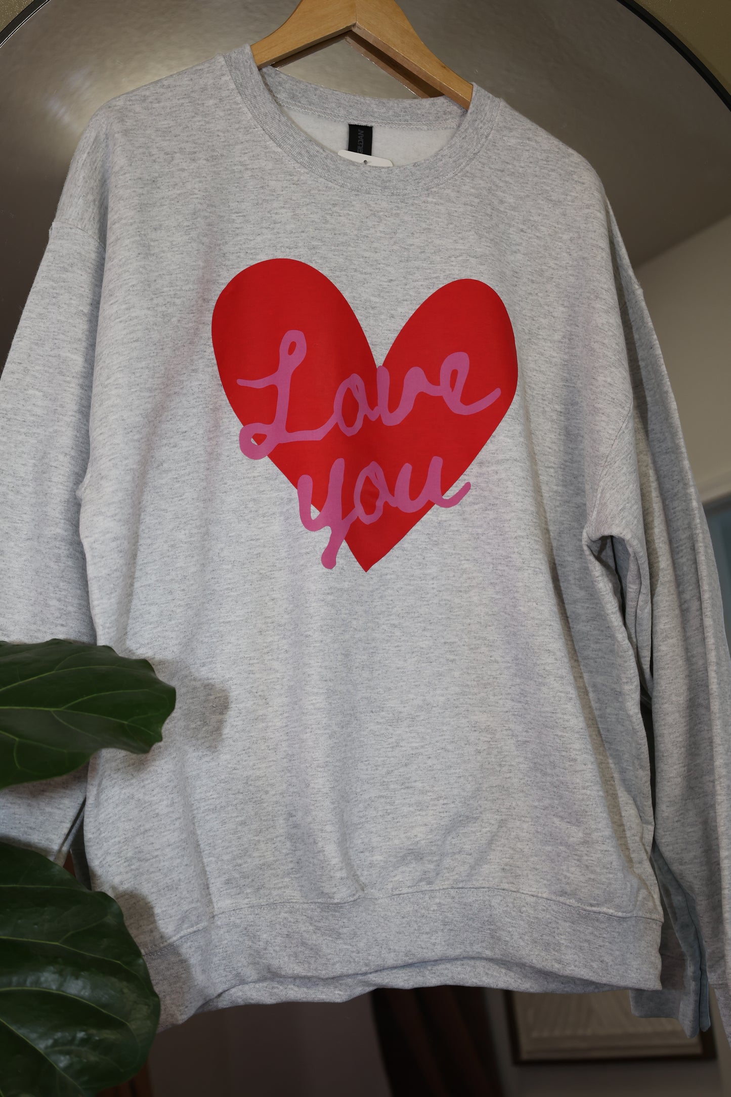 Love You Crewneck Graphic Sweatshirt