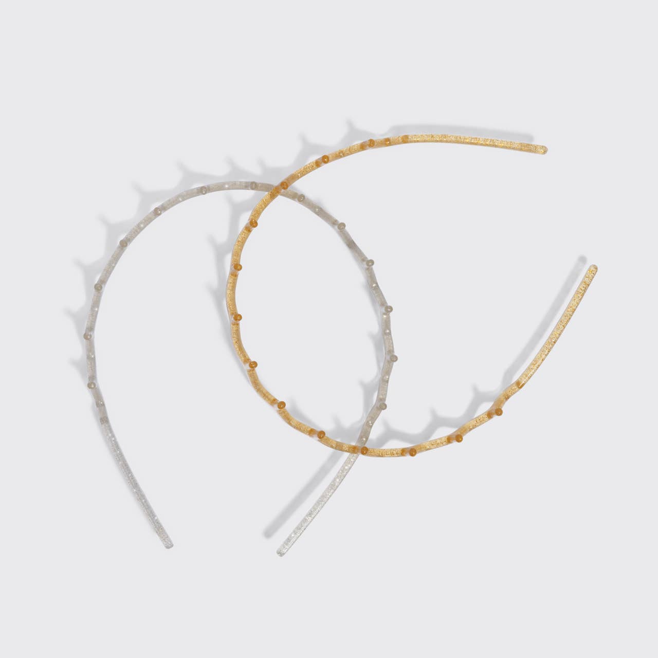 KITSCH - Recycled Plastic Zigzag Headbands 2pc Set - Gold & Silver