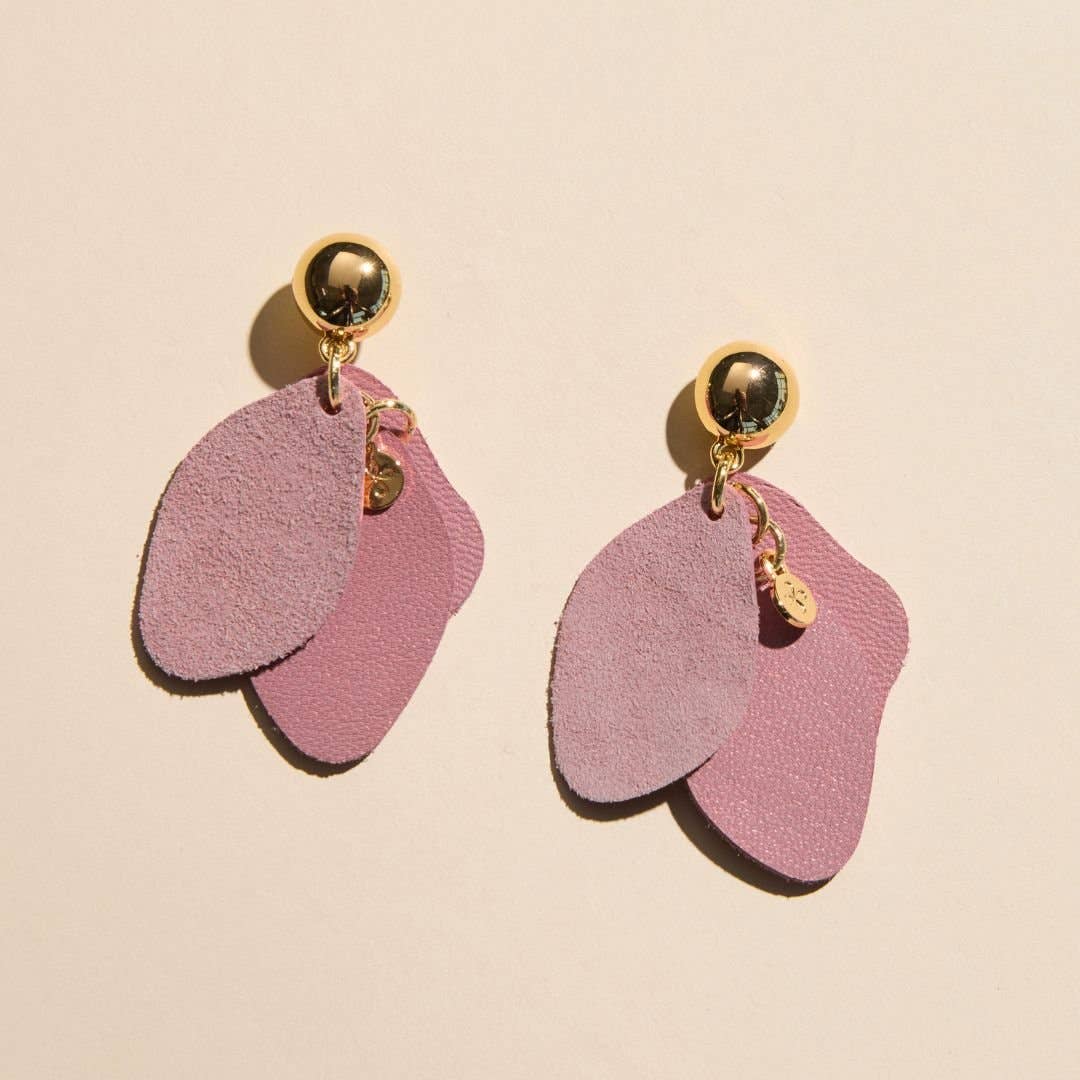 Nickel and Suede - Rosewater Suede Weston earrings