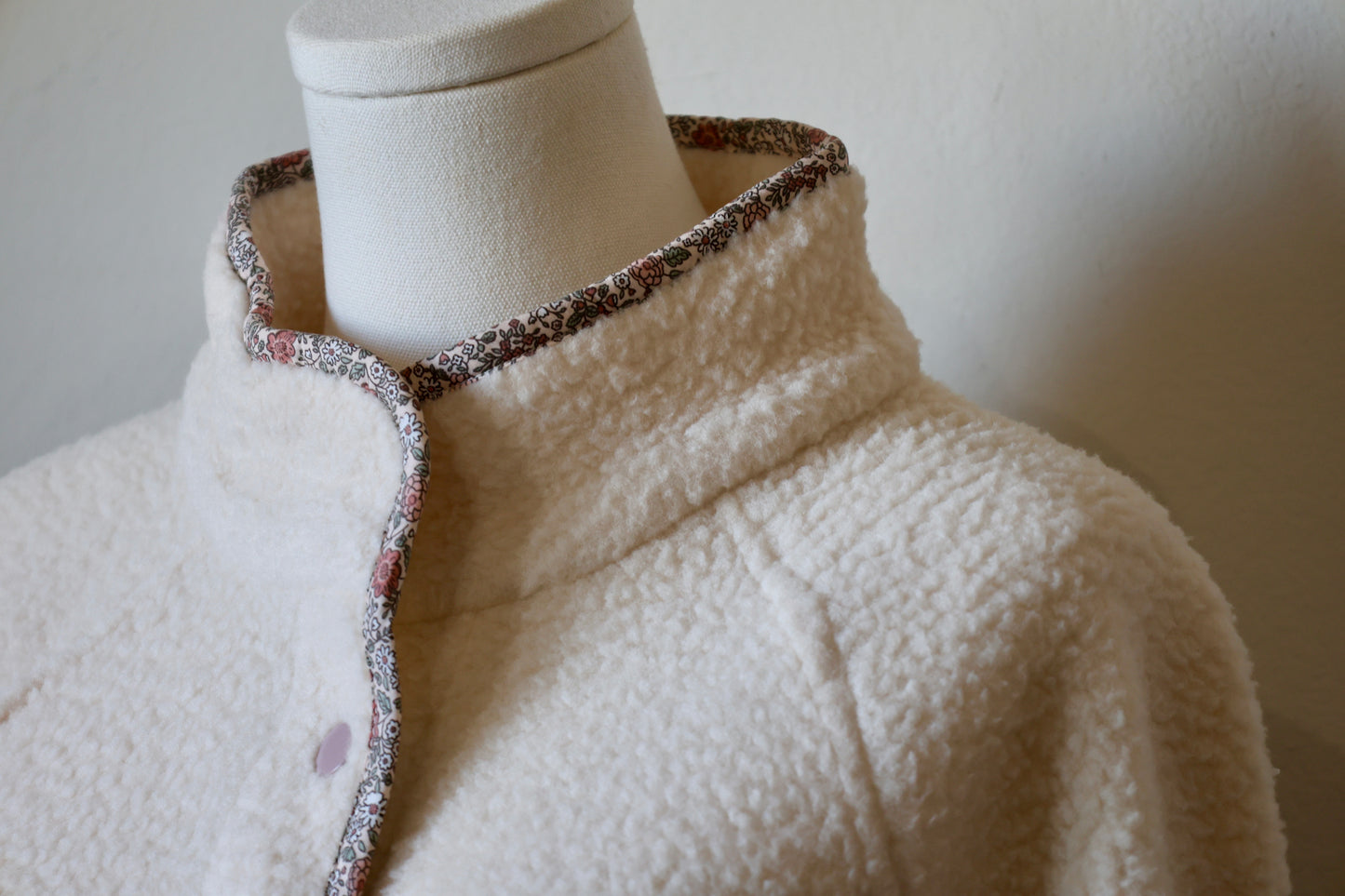 Buttermelon ivory/multi soft snap button lightweight jacket