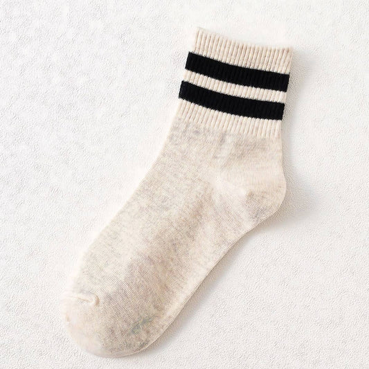 ACCITY - 2-Stripe Cotton Mid Socks for Women