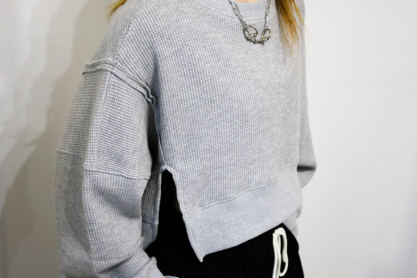 Kimberly C- Cozy Waffle Knit Sweater