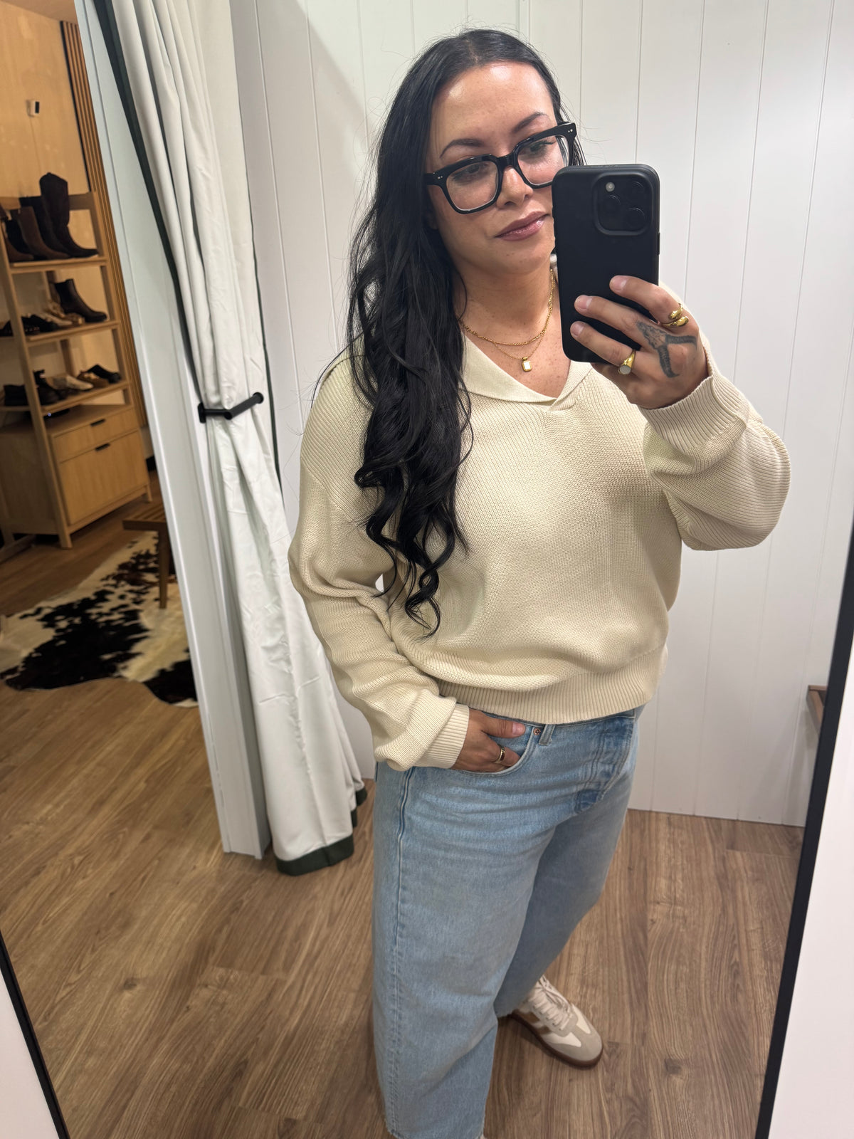 Say What You Mean sailor collar knit sweater