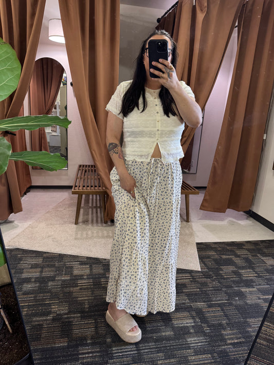 Baevely by Wellmade USA - PLUS SIZE PRINTED FLORAL ELASTIC WAIST TIERED MAXI SKIRT