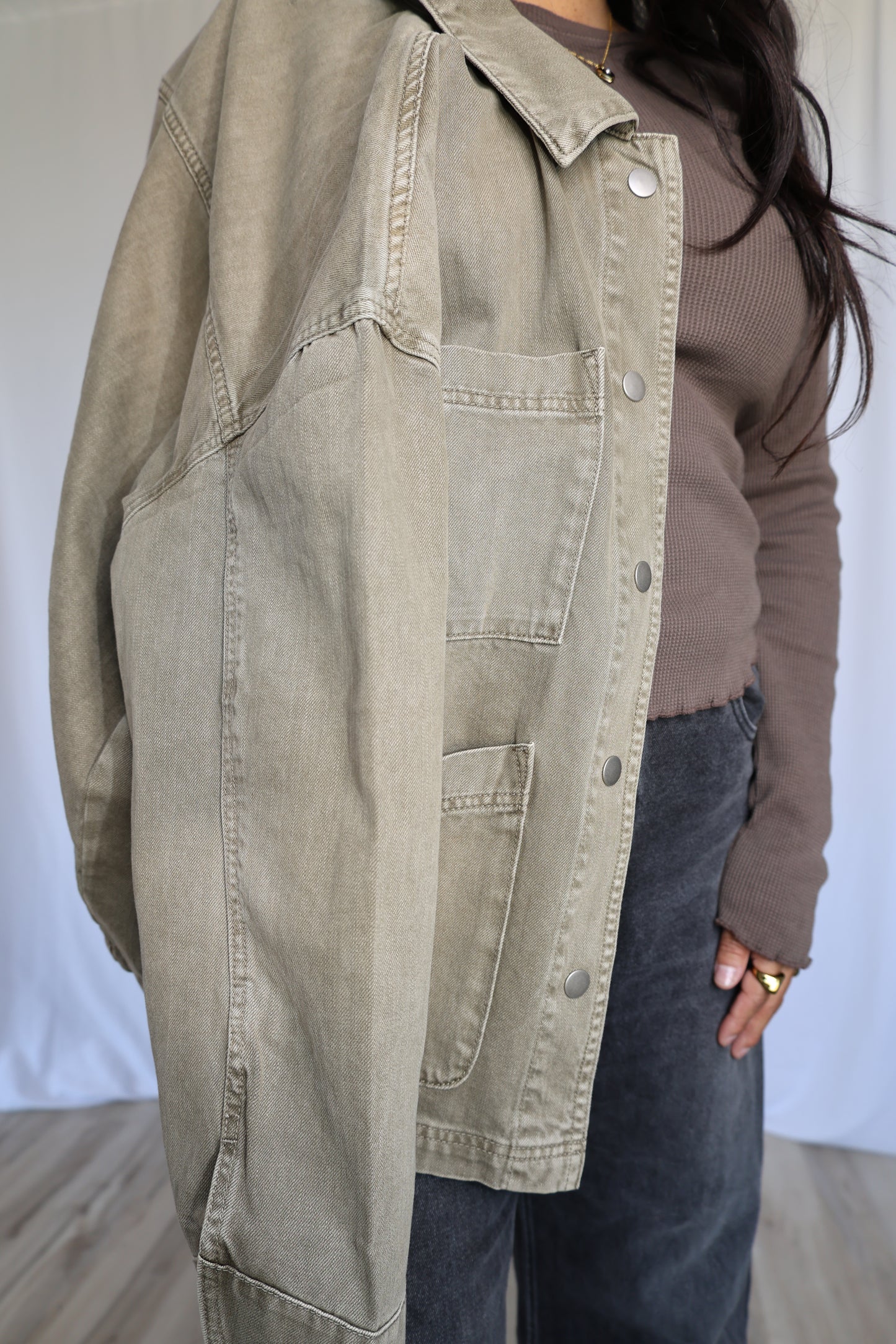 Double Dog Dare oversized washed color jacket