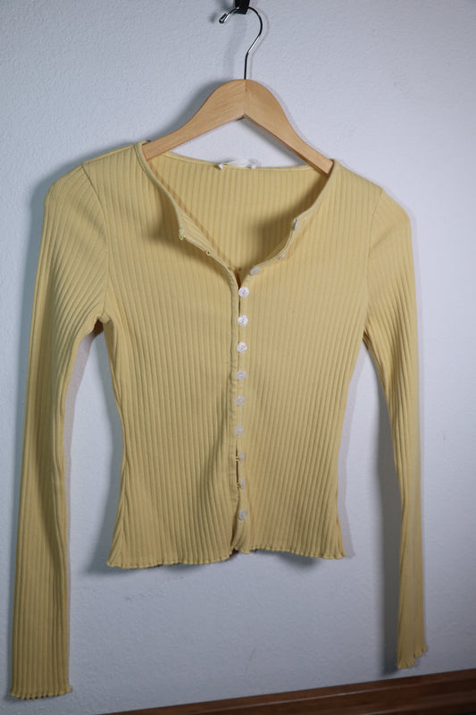 SLIM RIBBED STRETCH FITTED LONG SLEEVE TOP