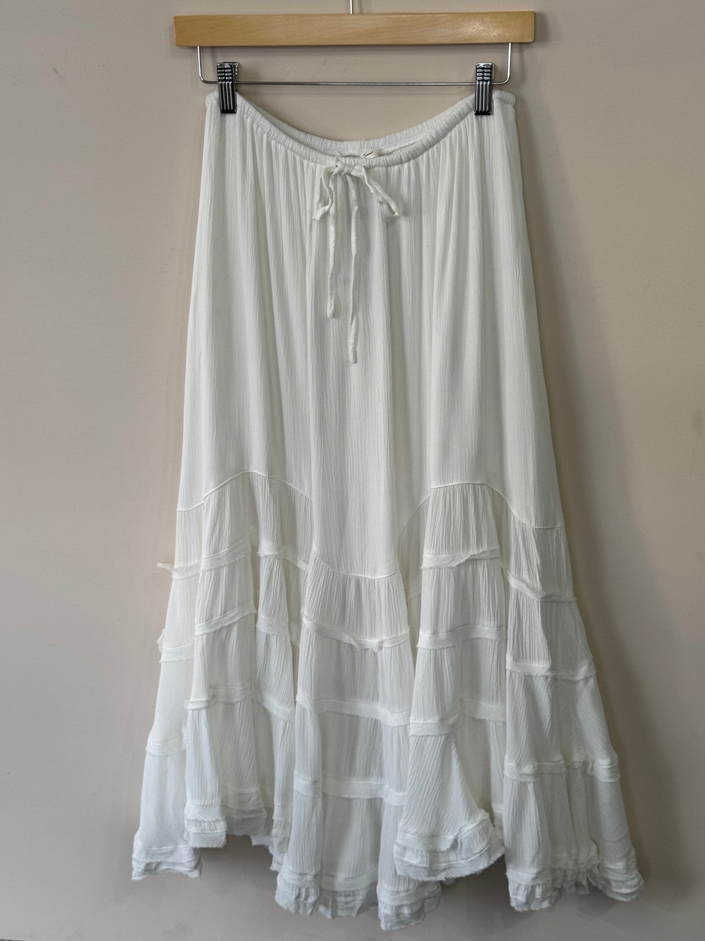 Mustard Seed - Cascading Tiers Lace Trim Maxi Skirt