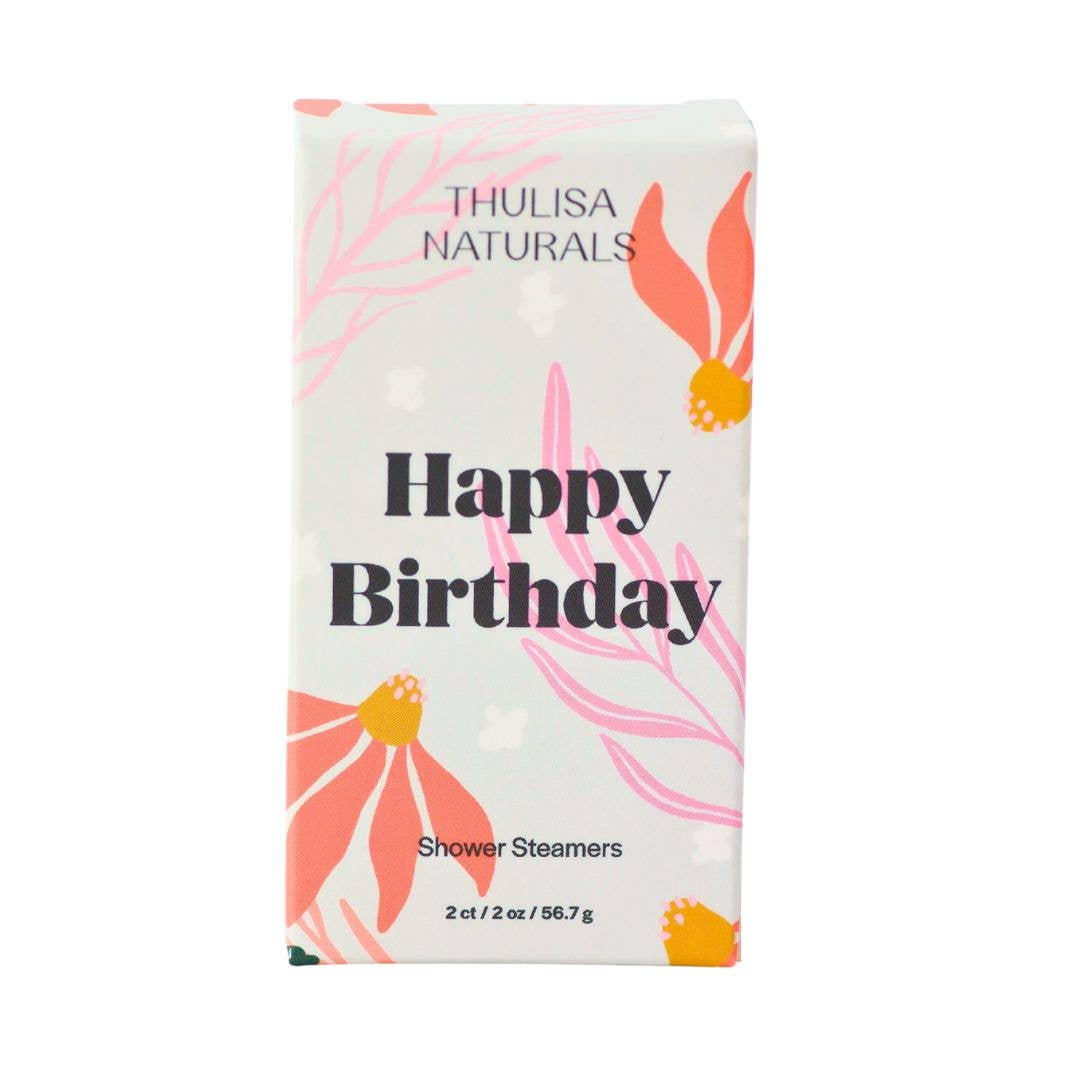 Thulisa Naturals™  | Bath + Body - Shower steamers | Lavender geranium | 2 pack Happy Birthday