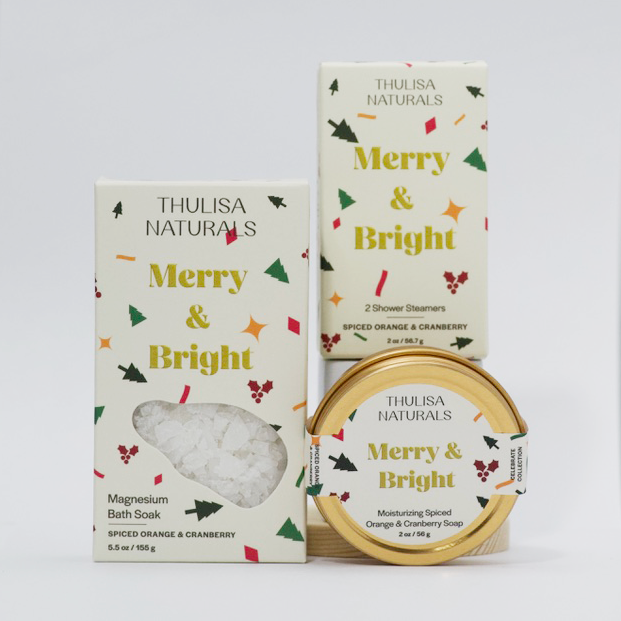 Thulisa Naturals™  | Bath + Body - Christmas Shower steamers | 2 pack Spiced Orange + Cranberry