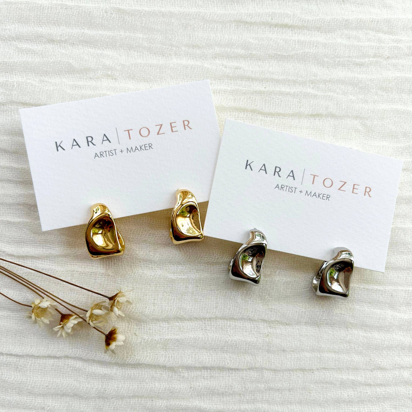 KARA | TOZER - Chunky Teardrop Statement Half Hoops