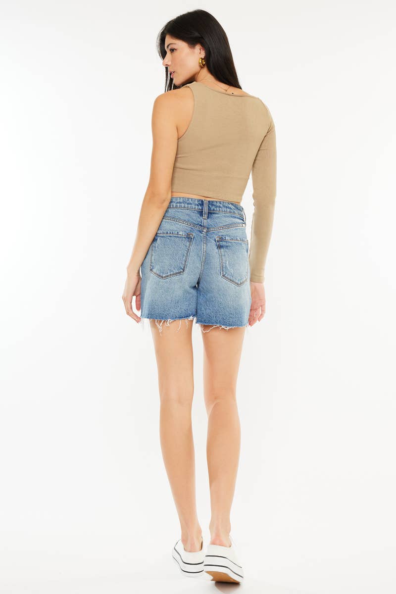 KanCan USA - mid thigh longer denim shorts