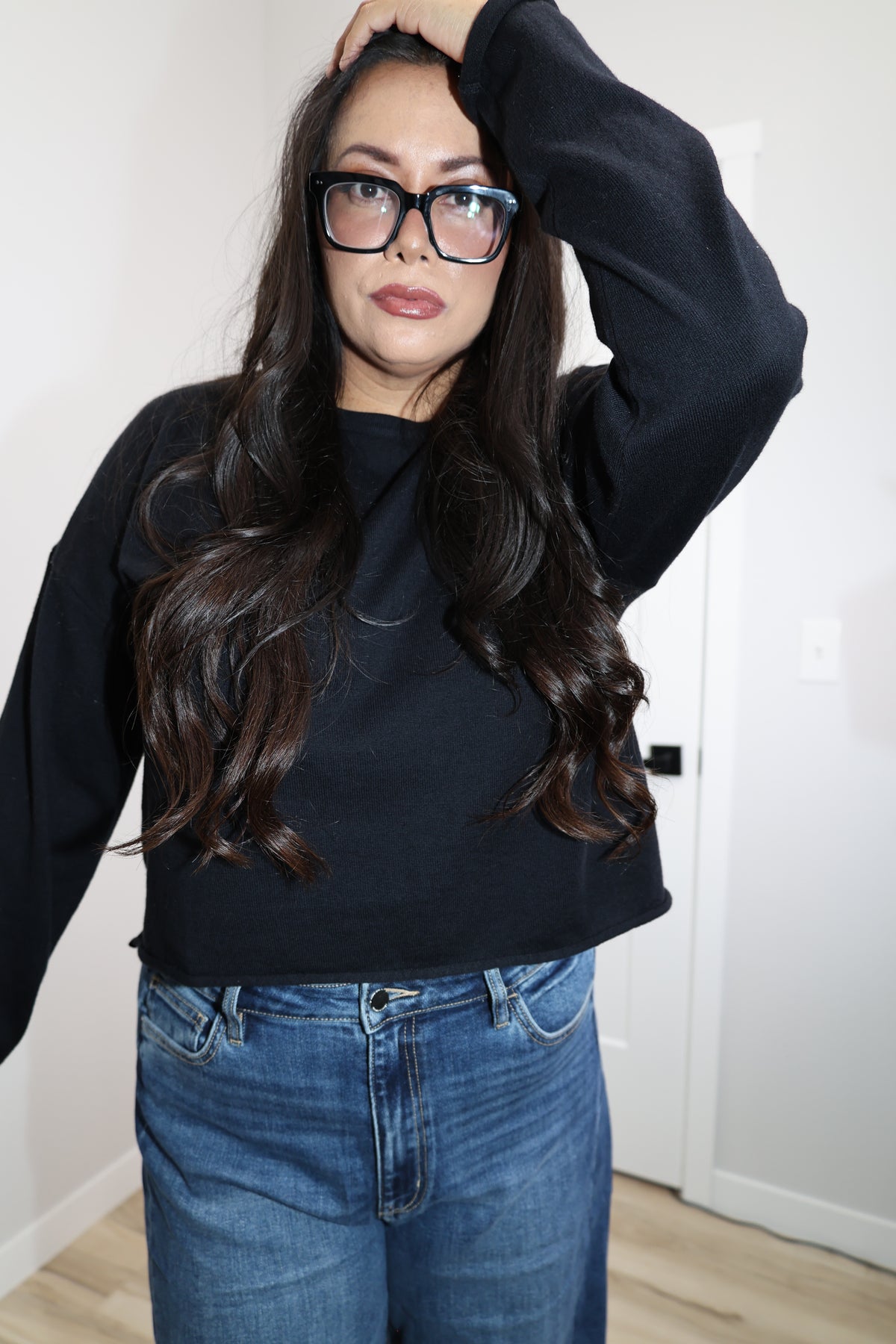 In My Element essential long sleeve rolled hem top