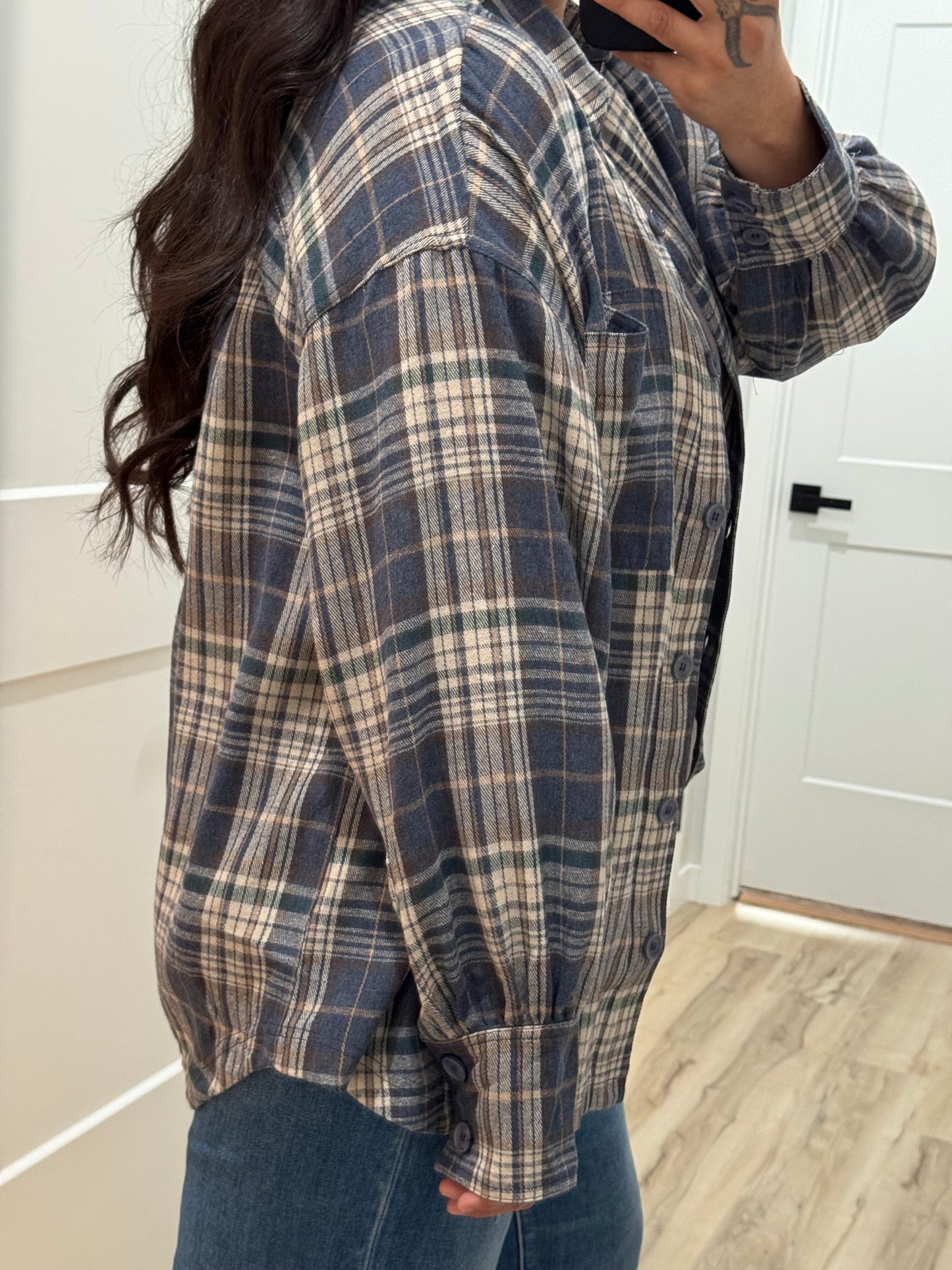 Mustard Seed - Brushed Plaid Oversized Layering Flannel