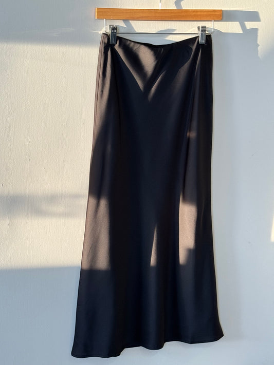 Dress Forum - Black Satin Full Length Skirt